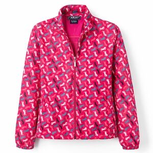 Ariat Girls Pink Horse Print Jacket Size 16 XXL